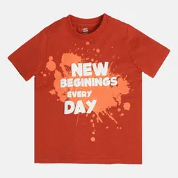MINI KLUB Boys Typography Printed Applique T-shirt-image-68