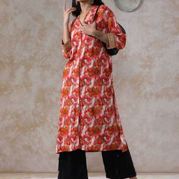 Moara Women Floral Printed Keyhole Neck Kurta-image-17