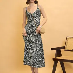 CORSICA Abstract Print Midi Empire Dress-image-80