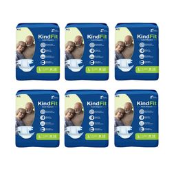 Kindfit Set Of 6 Tape Style Antibacterial Adult Diapers - 10 Pcs Each - L-6