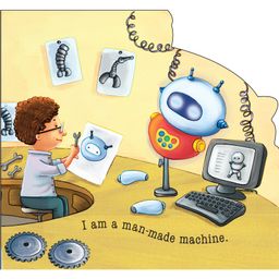 om books international Board Book Robo World  Rusty The Fighter Robot Cutout Books - English image 4