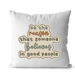 Loops n knots White & Beige Be the Reason Printed Pre-Filled Cushion-picture-7