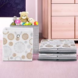 Aura Grey 6 Pieces Printed Foldable Square Wardrobe Drawer Organisers-29
