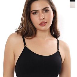 CALBONE Women Pack of 2 Solid Full Coverage Lightly Padded Non Wired Regular Camisole Bra-5