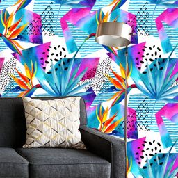 ArtzFolio Printed UV-Resistant Anti-Bacterial Watercolor Tropical Flowers Peel & Stick Wallpaper-image-97