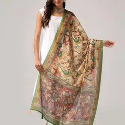 Kaizen TEXO FAB Ethnic Motifs Printed Linen Dupatta-13
