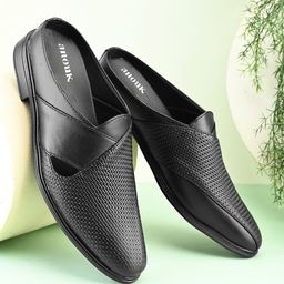 Anouk Men Textured Synthetic Leather Regular Mules-18