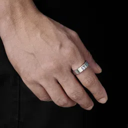 SWASHAA Men Silver-Plated Cubic Zirconia-Studded Finger Ring-image-9