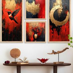 WALLLANE Modern Wall Art Poster With Frame ( 4 Piece)-5
