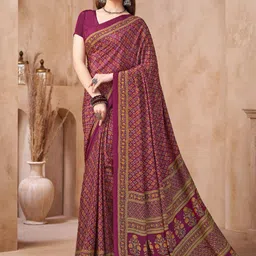 DIVASTRI Geometric Printed Saree With Blouse-image-59