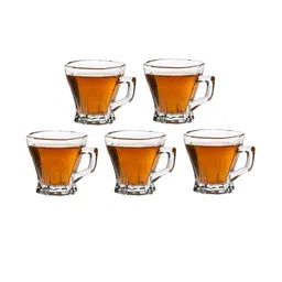 Somil Clear Glass Coffee & Tea Cup / Mug (120 Ml), Enjoy Your Drink in Style, 7.8 X 9.7 X 8 Cm, Pack of 5-image-64