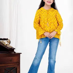 DMP FASHION Kids-Girls Geometric Print Cotton Bardot Top-picture-58