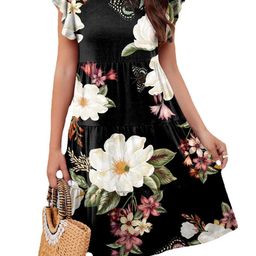 StyleCast Women Floral Print Short Sleeves A-Line Dress-picture-48