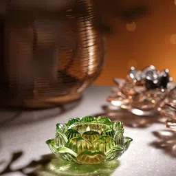 Pure Home and Living Green 2 Pieces Textured Glass Candle Holder-image-81
