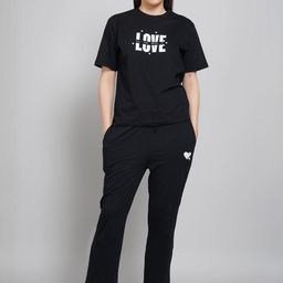 Lugo Printed Round Neck T-Shirt With Palazzos Co-Ords-image-23