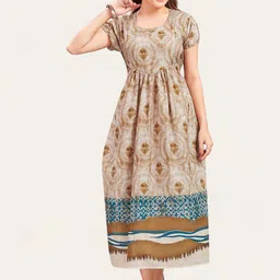 RITIJYA Floral Print Maternity Fit & Flare Maxi Dress-image-77