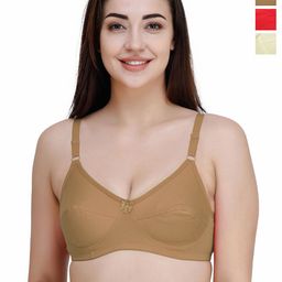College Girl Women Pack Of 3 Full Coverage Cotton Everyday Bra-image-12