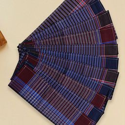 Kuber Industries Men & Boys Set Of 12 Gingham Check Dark Cotton Hankies image 5