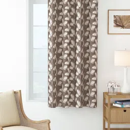 Story@home Brown Floral Room Darkening Window Curtain-44