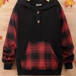INCLUD Boys Checked Printed Hooded Sweatshirt-image-21