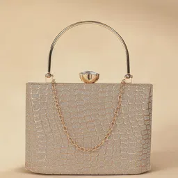 CRUSSET Textured Box Clutch-image-5