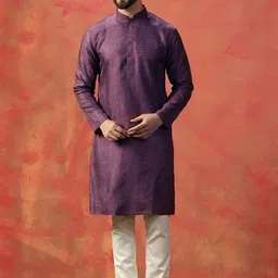 Prakatha Men Embroidered Regular Kurta with Trousers-picture-12