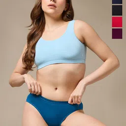 URBAN ADVENTURE Pack Of 5 Bikini Briefs 5UAW-005(BLK-NVY-RED-LAG-WINE)-image-62