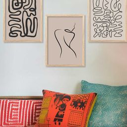 WALLLANE Brown 3 Piece Wood Abstract Wall Paintings-image-96