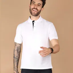 V-Mart Men Solid Polo Collar T-shirt-image-58