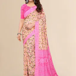Moda Rapido Pink Printed Poly Georgette Sarees-picture-23