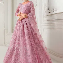 Aika Embroidered Semi-Stitched Lehenga & Unstitched Blouse With Dupatta-image-18