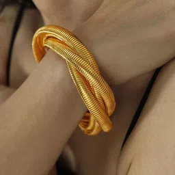 DressBerry 18K Gold-Plated Waterproof Triple Layer Snake Wraparound Bracelet-image-95