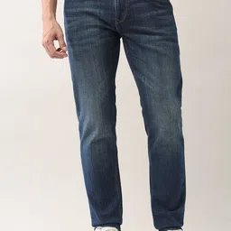 AD By Arvind Men Slim Fit Low Distress Light Fade Jeans-image-42