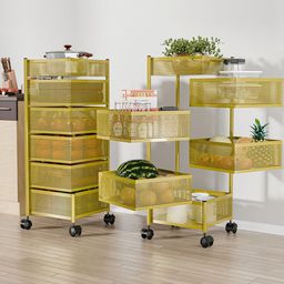 Myntra Elegant Homes Gold-Toned Set of 2 Self Design Multi Utility Organisers-picture-14