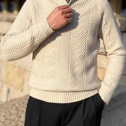 StyleCast Men Cable Knit Shirt Collar Pullover Sweaters-picture-27