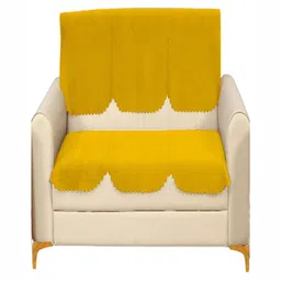 Fashion Throw Yellow Velvet 2 Piece Sofa Cover-image-84