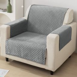Fashion Throw Grey Checked Velvet 1 Piece Sofa Cover With Arms-image-92