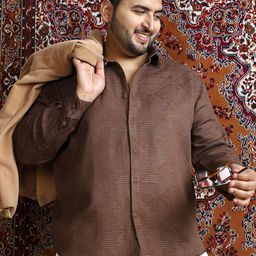 Instafab Plus Geometric Printed Comfort Spread Collar Cotton Shirt-image-85