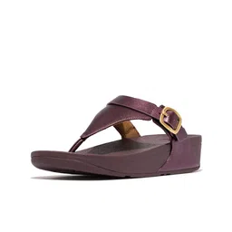 fitflop Women Leather Wedge Heel Sandals With Buckles-image-4