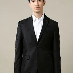 Arrow Embroidered Tailored Fit Single Breasted Blazer-picture-8