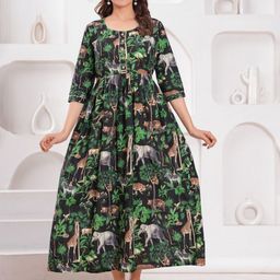 ANUOM Women Animal Print Gown Maxi Dress-image-77