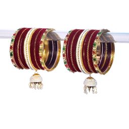 Shopmart Set Of 34 Stone Studded & Beaded Bangle-image-28