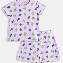 makemyfab Girls Conversational Printed T-shirt with Shorts-image-75