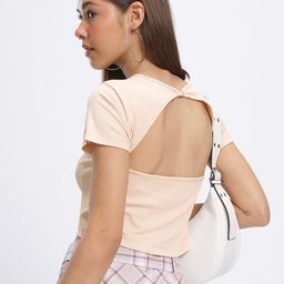 glitchez Self-Striped Silhouette Styled Back Crop Top-image-80