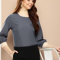 encore by INVICTUS Cuffed Sleeves Regular Top-image-29