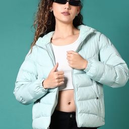 V-Mart Women Hooded Solid Cotton Casual Padded Jacket-picture-38