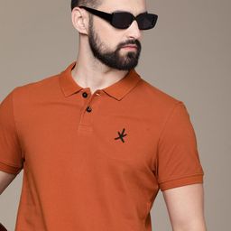 The Roadster Life Co. Men Solid Minimal Embroidered Polo Collar Pure Cotton T-shirt-image-87