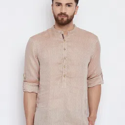 even Men Beige Woven Design Straight Kurta-image-62