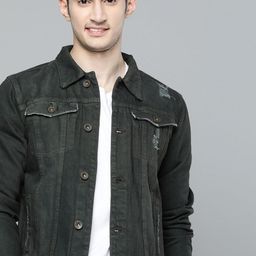 Mast & Harbour Men Distressed Pure Cotton Denim Jacket-image-43