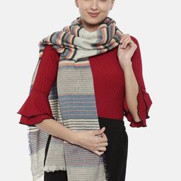 Noi Women Multicoloured Self Striped Design Shawl-19
